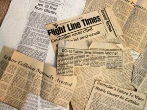 Newspaper clippings.